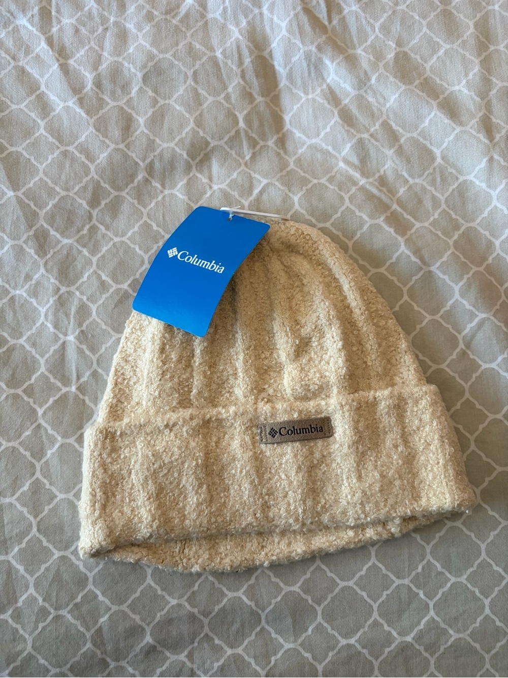 Columbia Beige Cream Knit Beanie